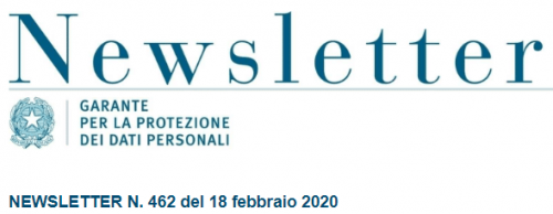 GARAGANTE PRIVACY – Approvato il piano ispettivo del primo semestre 2020