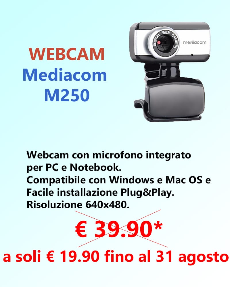 SOLO QUESTO MESE SCONTO 50% SU WEBCAM